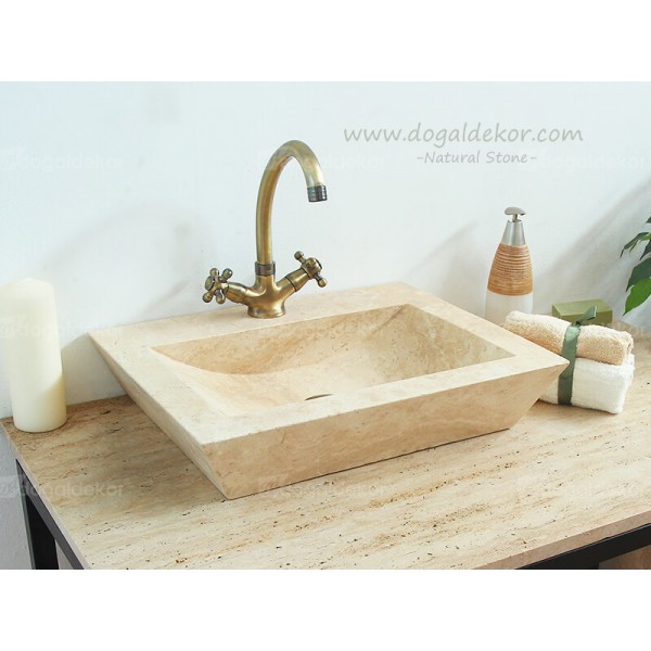 10x40x50cm Traverten Banyo Lavabo Modelleri -DT1461
